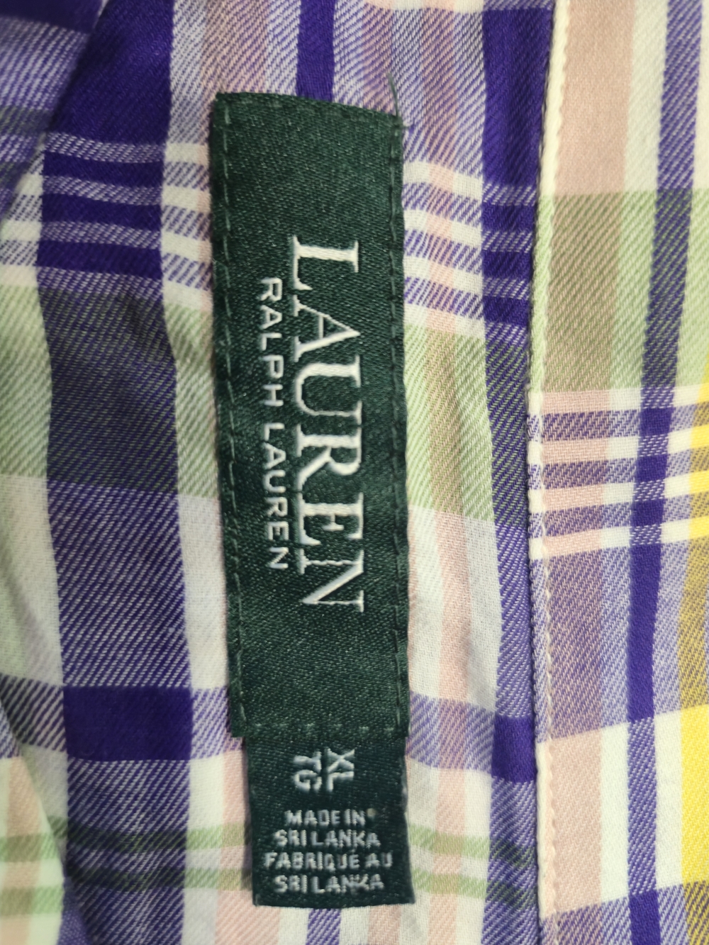 Lauren Ralph Lauren Women's XL Plaid Long Sleeve Button-Up Cotton Woven Pockets - Picture 9 of 11